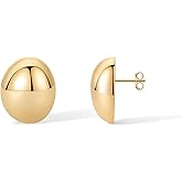 PAVOI 14K Gold Plated Chunky Vintage Earrings for Women - Trendy Textured Ribbed Knot Geometric Triangle Rope Button Seashell Wing Dangle Drop Stud Earrings Dupes