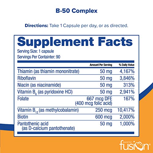 Bariatric Fusion Vitamin B50 Complex Easy to Swallow Capsule For