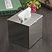 KINGSO Square Stainless Steel Tissue Box Holder Desk Organizer for Home Office Hotel
