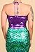 Sidecca Metallic Mermaid Costume Wet Look Halter Cropped Top (X-Large, Bow-Purple)