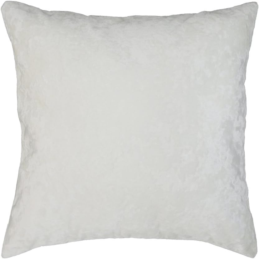 1001 Cushions Veron Snow 18"X18" Faux Velvet Solid/ Plain Colored White Cushion Cover