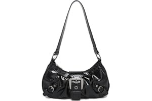 TWIEVO Y2K Purse Shoulder Bag for Women, Top Handle Handbag Small Goth Punk Hobo Clutch Purses Trendy Underarm Bag