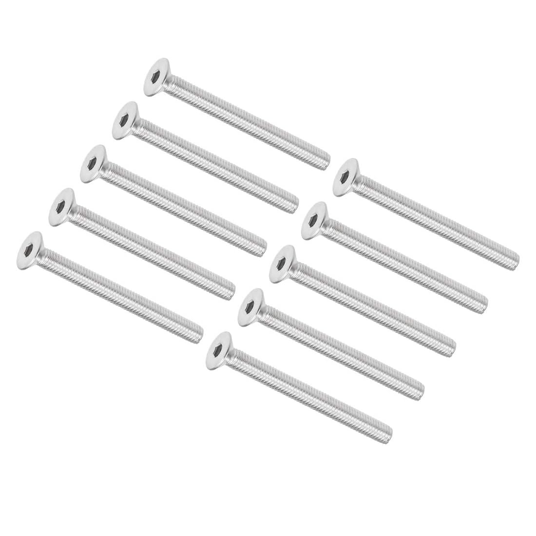 MACHSWON M5 x 50mm Metric Hex Socket Cap Screws 304 Stainless Steel Flat Head Bolts Fully Threaded Machine Screws 10PCS — image 1