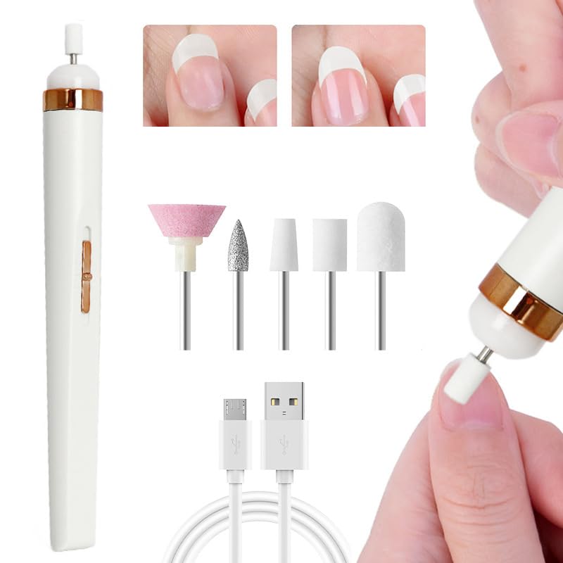 Nail Grinder, Designed specifically for Nail Beauty, Cordless Nail Grinder for Thick toenails, Nail and Foot Repair kit, Gift for Female Mothers (White)