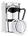 Travel Mug 30 Oz. Stainless Steel Tumbler -Removable Handle | Sliding & Regular Lid, 3 Straws & Cleaning Brush | Double Wall Vacuum Insulated Rambler Suitable For Coffee Hot & Cold Drinks By Ziloes