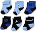 Nike Air Jordan Newborn Baby Socks Blue, & Black, 6 PAIRS, Size 06-12 Months