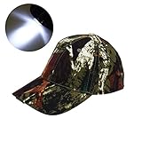 LED Hat Baseball Cap Hat - Ultra Bright Lights Baseball Cap Easily Adjustable Baseball Hat Headlight Flashlight for Hunting Fishing Camping Hiking Jogging Angling Unisex (Camouflage)