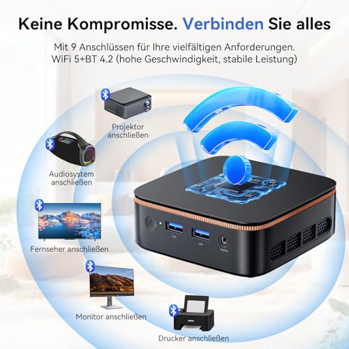 Blackview MP20 Mini PC AMD Ryzen 3300U (Exceeds N95/N150/N100) Win11 Pro, 16GB RAM 512GB Micro Desktop Computer, 4K @ 60Hz UHD, USB 3.2+DP + HDMI + Gigabit Ethernet for Business/Home Theater