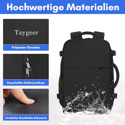 Taygeer EasyJet Men's Hand Luggage, 45 x 36 x 20 cm, black, Business
