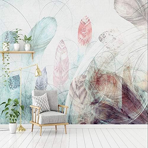 Abstract Feather Wallpapers Mural for Living Room Home Wall Art Decor Photo Wallpaper Murals (W)350*(H)245cm A