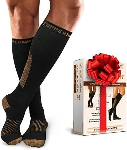 Compression Socks for Men & Women - Knee-High - Copper Support & Recovery - Athletic Fit – Pair