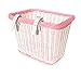 Colorbasket Adult Front Handlebar Rectangle Bike Basket (White and Pink)