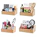 MobileVision Bamboo Make Up Organizer & Cosmetic Holder, Storage on Vanity Counter or Bathroom, Multiple Compartments