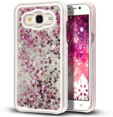 J1 2016 Case,Galaxy Amp 2 Case,Galaxy Express 3 Case,SKKJ Creative Design Flowing Liquid Floating Glitter Sparkle Stars Hard Case For Samsung Galaxy J1 2016 / Amp 2 / Express 3 (Silver)