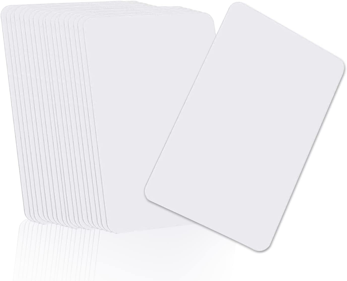 22 x White Plastic Cards Blank CR80 760 Microns, PVC Blank Credit Card Size for ID Cards Suitable for All Common Plastic Card Printers