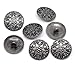 PEPPERLONELY Brand 10PC Antiqued Silver Carved Pattern Round Scrapbooking Sewing Buttons 25mm (Approximately 1 Inch)