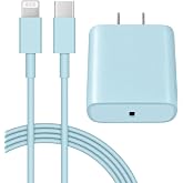 iPhone 14 13 12 Fast Charger 20W PD USB C Wall Charger with 6FT Fast Charging Cable for iPhone 14/14 Pro/14 Pro Max/14 Plus/13/12/11/Pro/Pro Max/Mini/Xs Max/X, iPad - Blue