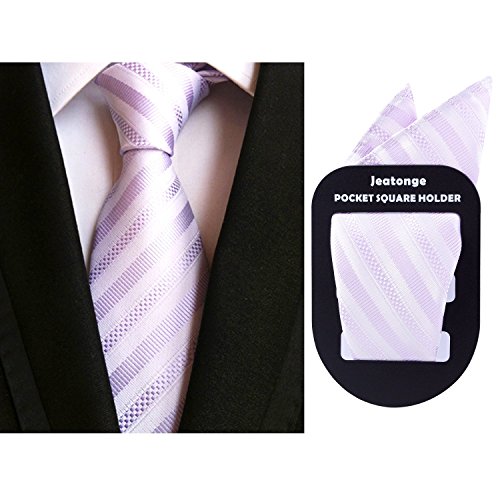 Lot 6 Pcs Mens Ties and 6 Free Matching Pocket Squares, Men's Classic Tie Necktie Woven Jacquard Neck Ties Gift box packing (6+6 style 07)