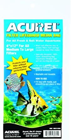 Acurel Filter Drawstring Lifeguard Media Bag, 4-Inch by 12-Inch