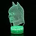 LED Superhero 3D Optical Illusion Smart 7 Colors Night Light Table Lamp with USB Power Cable (Batman)