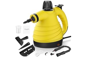 SGULNF Handheld Steam Cleaner, Pressurized Steam Cleaner with 9pcs Accessories & Safety Lock, Natural Multi-Purpose Powerful Home Use Steamer for Cleaning, Car, Bathroom, Shower, Upholstery, Grout, Window