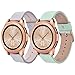 V-MORO Leather Band Compatible with Galaxy 42mm Watch Bands 20mm Soft Strap Stainless Steel Rose Gold Buckle Bracelet for Samsung Galaxy Watch 42mm R810/Gear Sport R600 Smartwatch Gray Mint Green