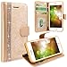iPhone 6 Plus / 6s Plus Case, Cellularvilla [Stand Feature] Flower Texture [Diamond] Premium Wallet Case [3 Card Slots] Flip Cover for Apple iPhone 6 Plus/iPhone 6S Plus 5.5 inch (Golden Bling)