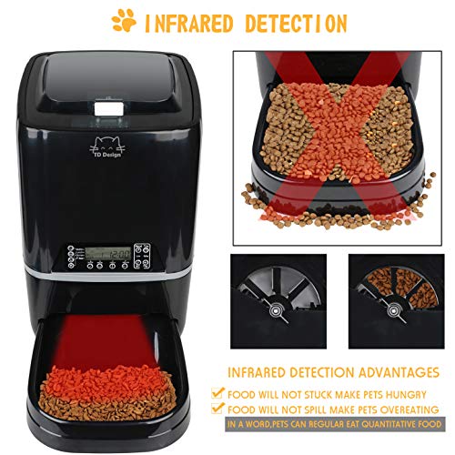 6.5L Pet Feeder,Automatic Cat Feeder Mat Set Timed Programmable Auto