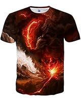 YAJOOEY Unisex 3D Colored Print Short Sleeve T-Shirt Tees XXL