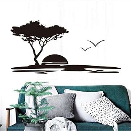 Avoir Images Stickers Muraux Chambre Adultes Evider Pvc Grand Arbre Et Mouettes dernière par