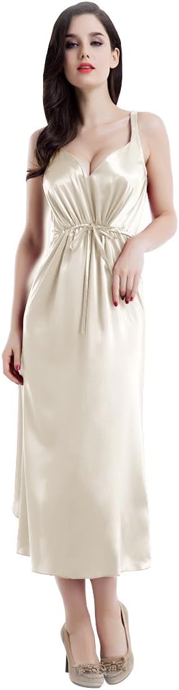 Fairylotus Sweetheart Neckline Tulip Hem 22 Momme Silk Nightgown Lady Sleepwear