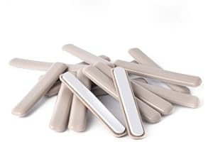 EZPROTEKT 16 Pack Self-Stick Furniture Movers Sliders Strip, 1/2 x 4 Furniture Moving Sliders for Carpet, Rectangular Furniture Moving Pads, Heavy Duty Self Adhesive Strip Sliders Gliders for Carpet (Beige)