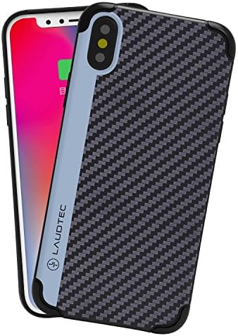 iPhone X Case, Laudtec Carbon Fiber iPhone Case, Scratch Resistant &amp; Corner Protection 0.5mm Ultra-thin and Lightweight Cellphone Case Shockproof Cover for Apple iPhone X 2017 (Blue)