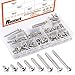 Rustark 150Pcs M5 304 Stainless Steel Round Pan Head Phillips Cross Screws Drive Self-Drilling Screws Assortment Kit