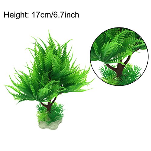 Pietypet Artificial Aquatic Plants, Large Aquarium Plants Plastic Fish Tank Decorations, 7PCS Red and Green