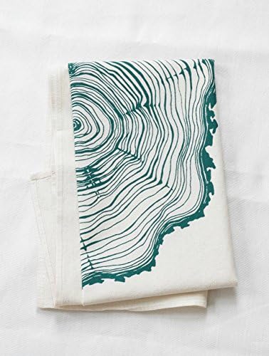 Organic Cotton Tree Ring Tea Towel in Dark Green