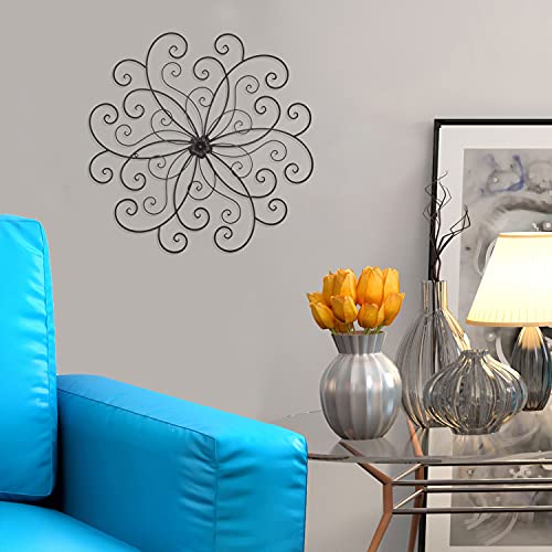 Adeco DN0014 Bronze Flower Urban Design Metal Wall Decor for Nature