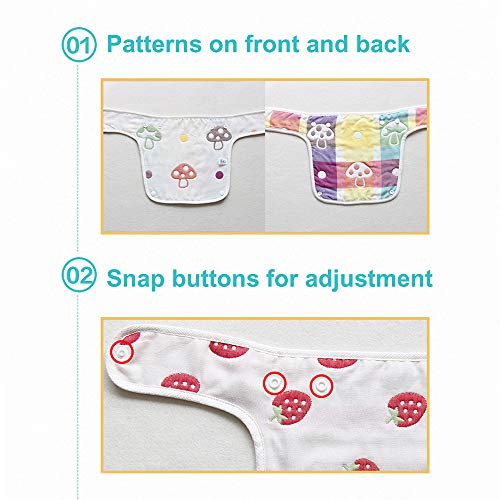 image for Hothuimin Baby Infant Drool and Teething Reversible Cotton Pad Bib 3-P