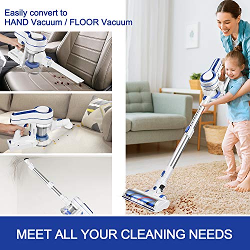 APOSEN Cordless Vacuum 4 in 1 Powerful Suction Stick Handheld Lightweight Quiet Vacuum Cleaner