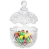 Multipurpose Antique Design Glass Candy Jar with Lids / Decorative Nut Bowl Centerpiece Display - MyGift®