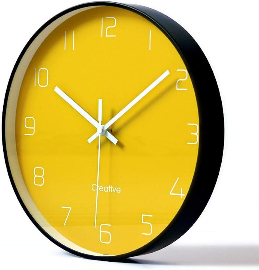 Yellow Lime Wall Clock Modern Kitchen Clock Watch Home Decor Living