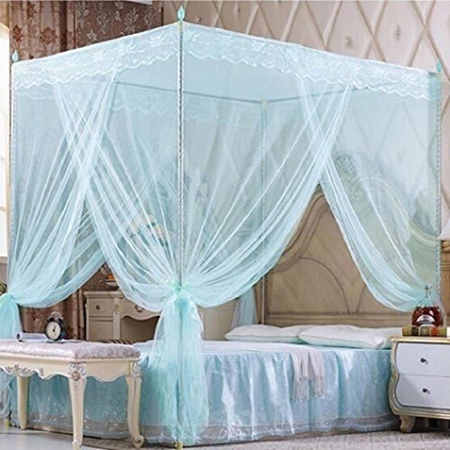 Bluelans® 4 Corner Post Bed Canopy Mosquito Net, Netting Bedding, Twin/Full/Queen/King, Blue