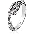 Serebra Jewelry Draak Ring Dragon van 925 sterling zilver, in grootte verstelbaar, uniseks, zilverkleurig, voor heren dames