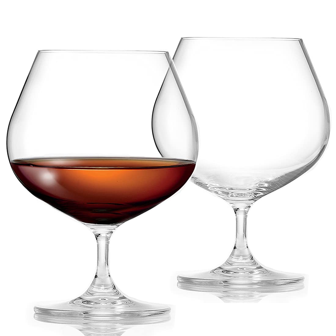FLOW Barware Brandy Glasses Set of 2 | 700ml Large Brandy Glass | XL Crystal Cognac Glasses Set of Two Gift Set for Cognac, Baileys, Liquor, Spirits