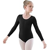 YgneeDom Girls Long Sleeve Leotard Kids Bodysuit for Dance Gymnastics Costume 3-12 Years
