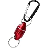 CRAZY SHARK Magnetic Net Release, Aluminum Fishing Net Magnet Retractor | Strong Magnetic Net Release with Aluminum Retractor, Magnet Clip Holder and Carabiner for Fly Fishing Nets and Fishing Gear
