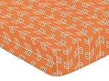 Sweet Jojo Designs Fitted Crib Sheet for Orange and Navy Arrow Baby/Toddler Bedding Set Collection - Arrow Print
