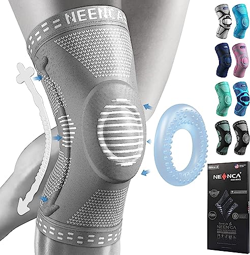 NEENCA Kniestütze, Komprimierte Kniebandage mit Patella Gel Pads & Feder Seitenstabilisatoren, Medizinischer Knieschützer für Laufen, Meniskusriss, Ar
