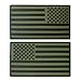 Set of 2 Olive Drab OD Hook PVC Rubber Patches USA American Flag Morale Army ISAF