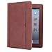 iPad Air 2 Case, YEONPHOM Ultra Slim Light Weight Sleep Awake Smart Leather Stand Folio Case Cover with Multiple Viewing Angles, Document Card Pocket for Apple iPad Air 2 (iPad 6) - Brown